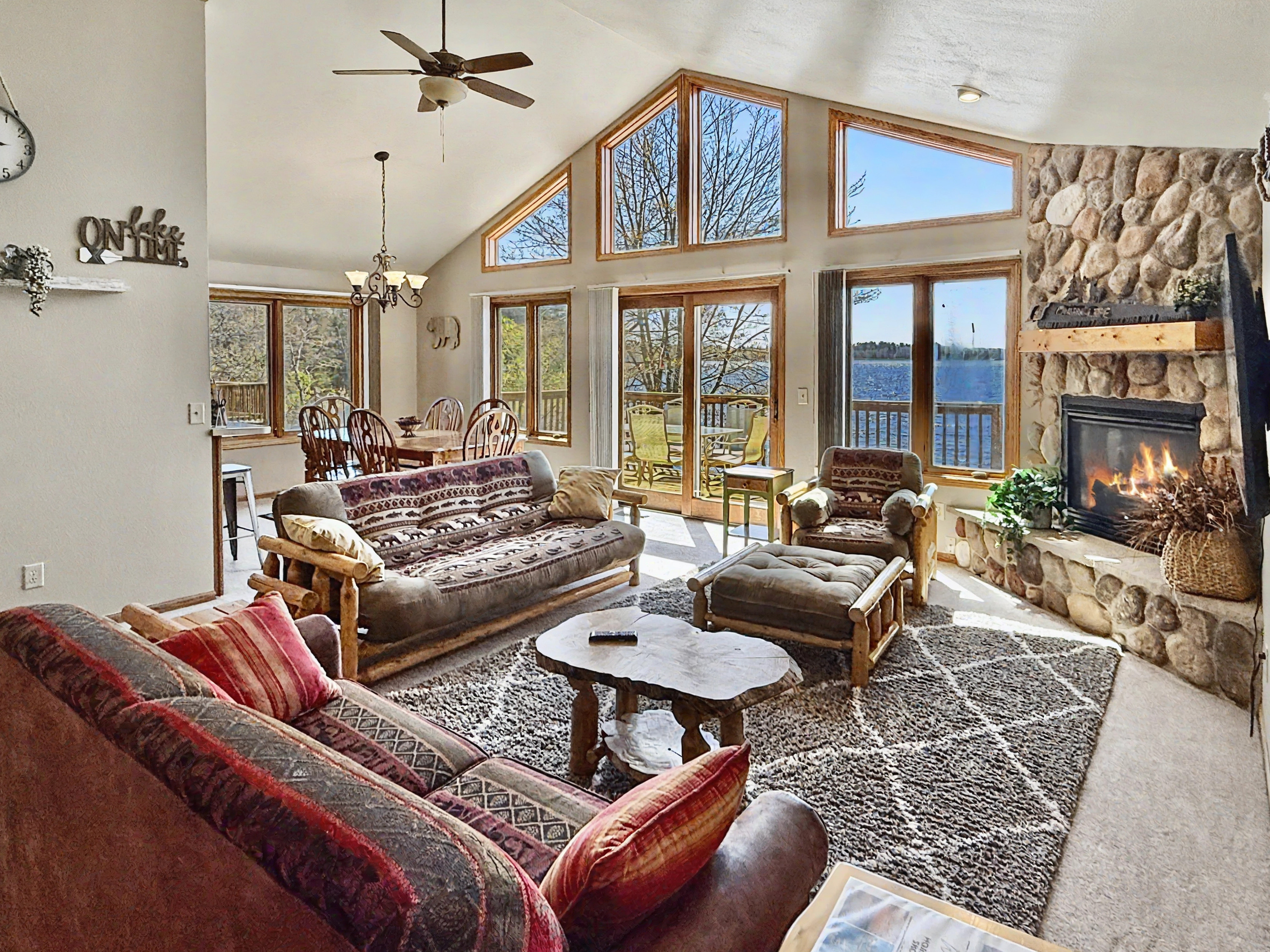 Living Room - Upper Level with Fireplace