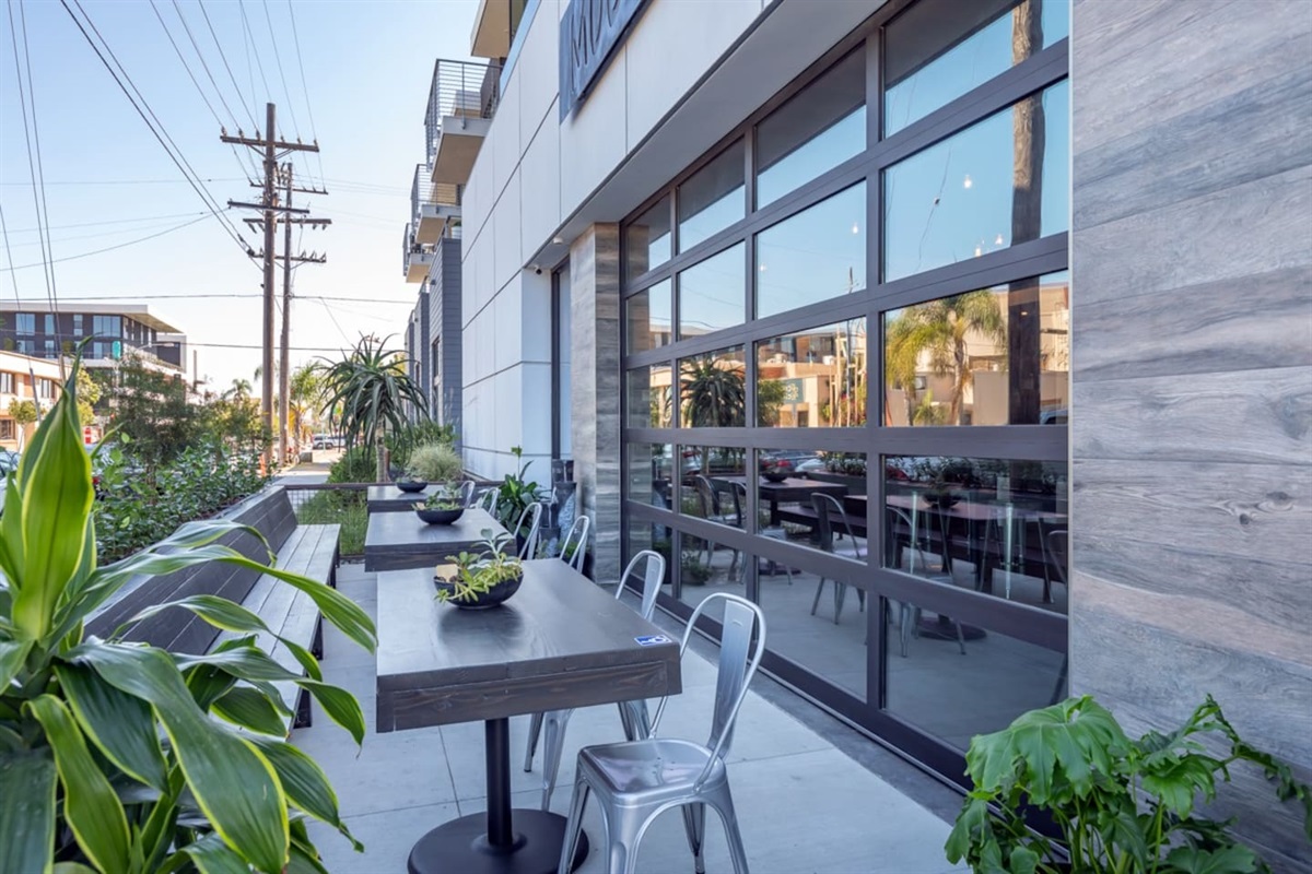 The best coffee in San Diego conveniently located on the corner of the building
