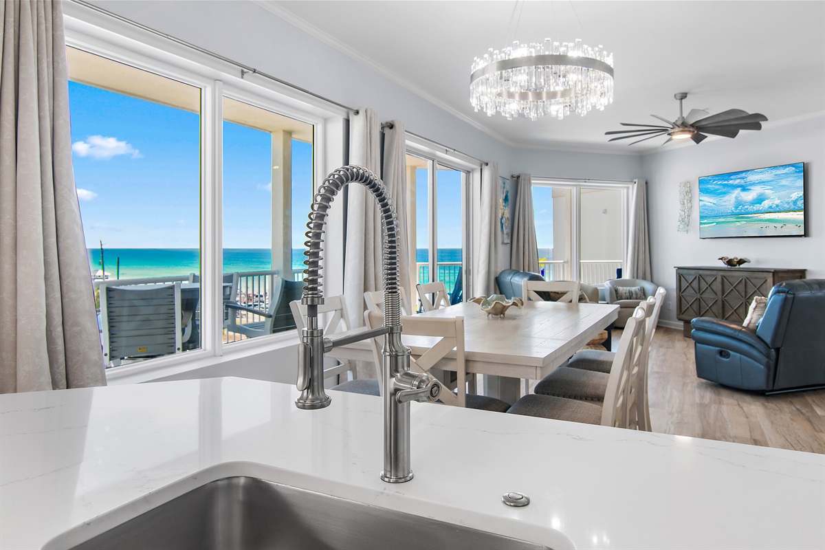  gourmet kitchen with quartz countertops