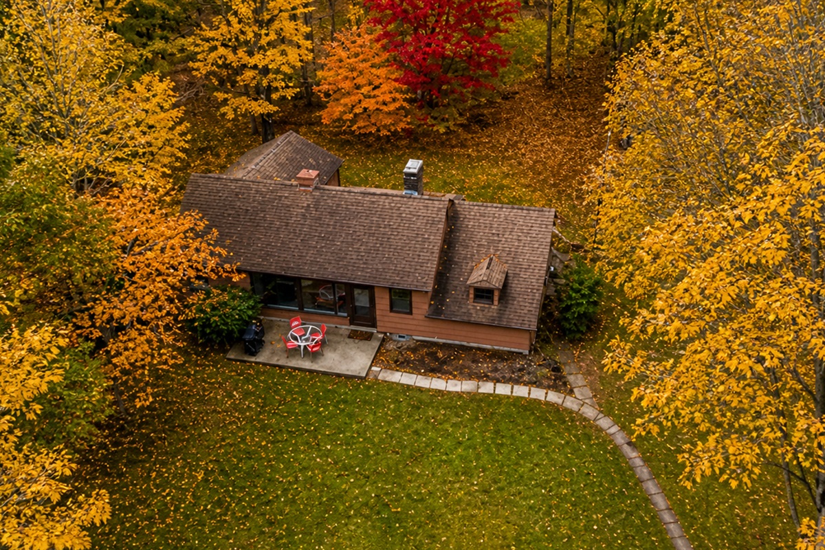 Aerial view of the secondary house