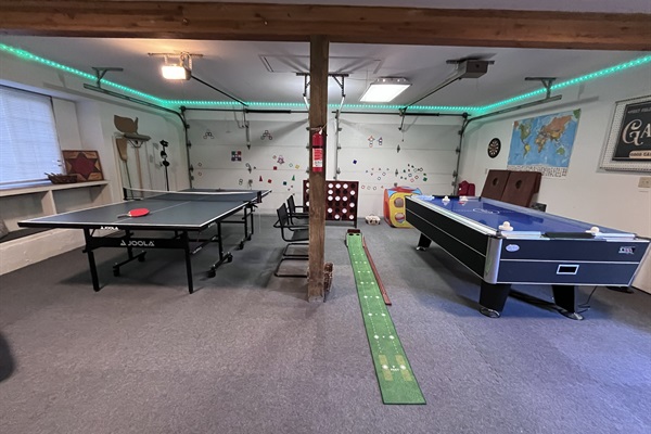 We are always adding more fun and games to the infamous game room: indoor golf, magna tiles, life size connect four, play yards for the littles and more amongs the LED adjustable lighting.