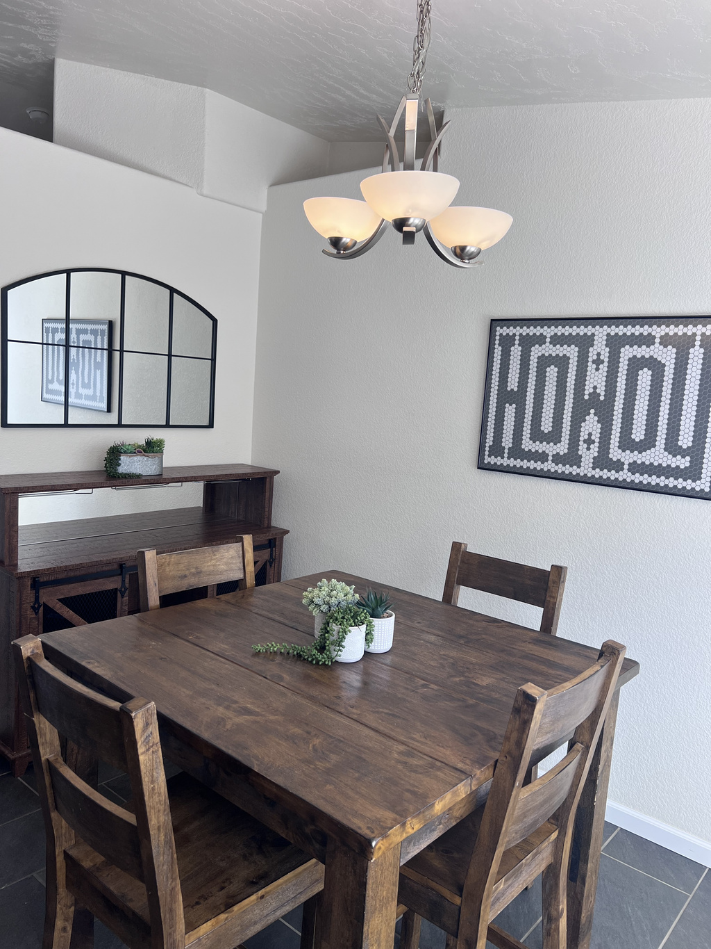 Enjoy your morning coffee or evening meals with a view in the bright and airy dining room