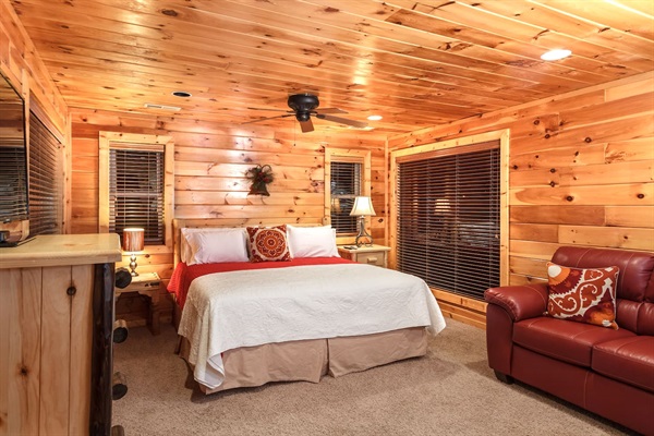 Upstairs bedroom with king bed.