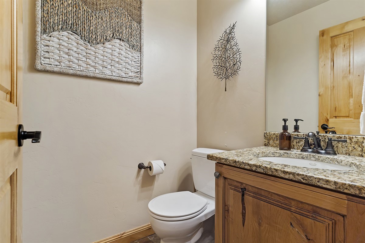 Convenient half bath located on the main level.