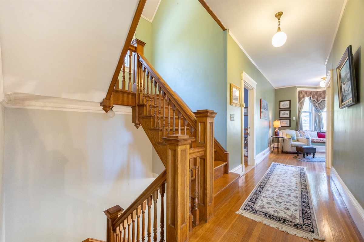 Take the stairs upstairs and explore the rest of your home-away-from-home.