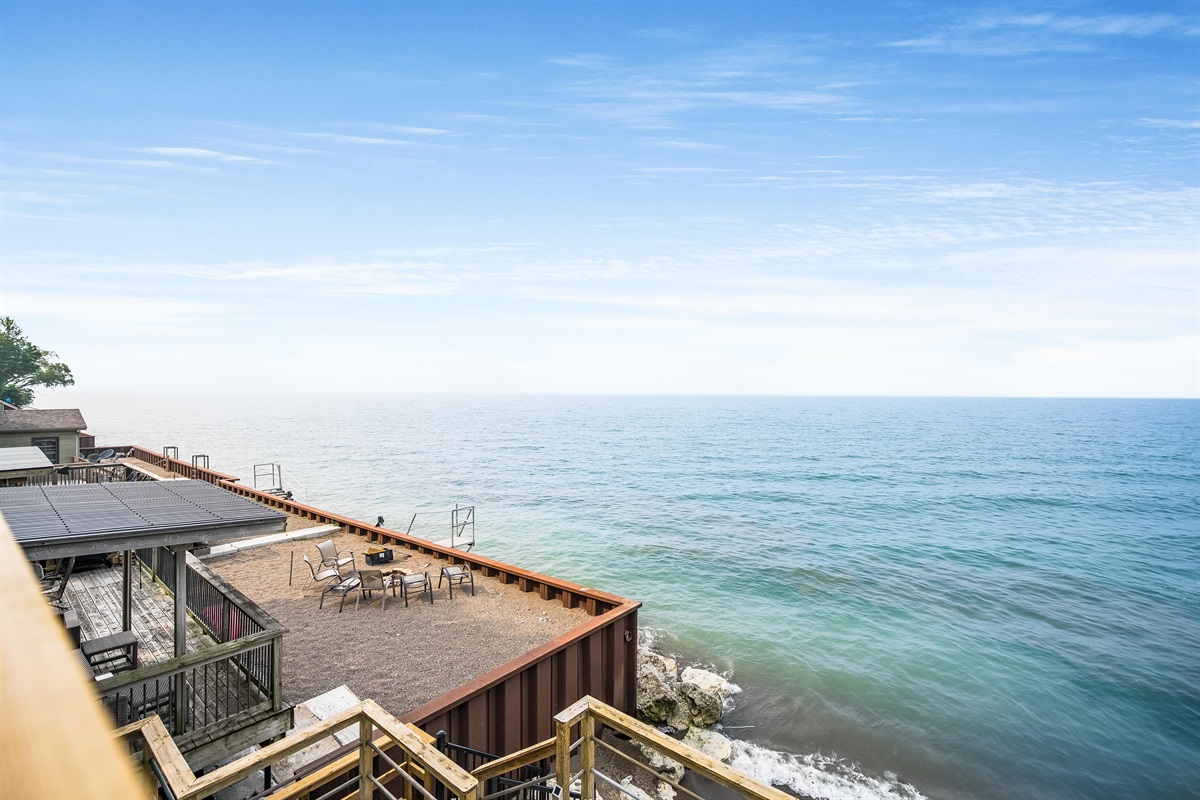 The bird's eye view from the 2nd floor balcony.