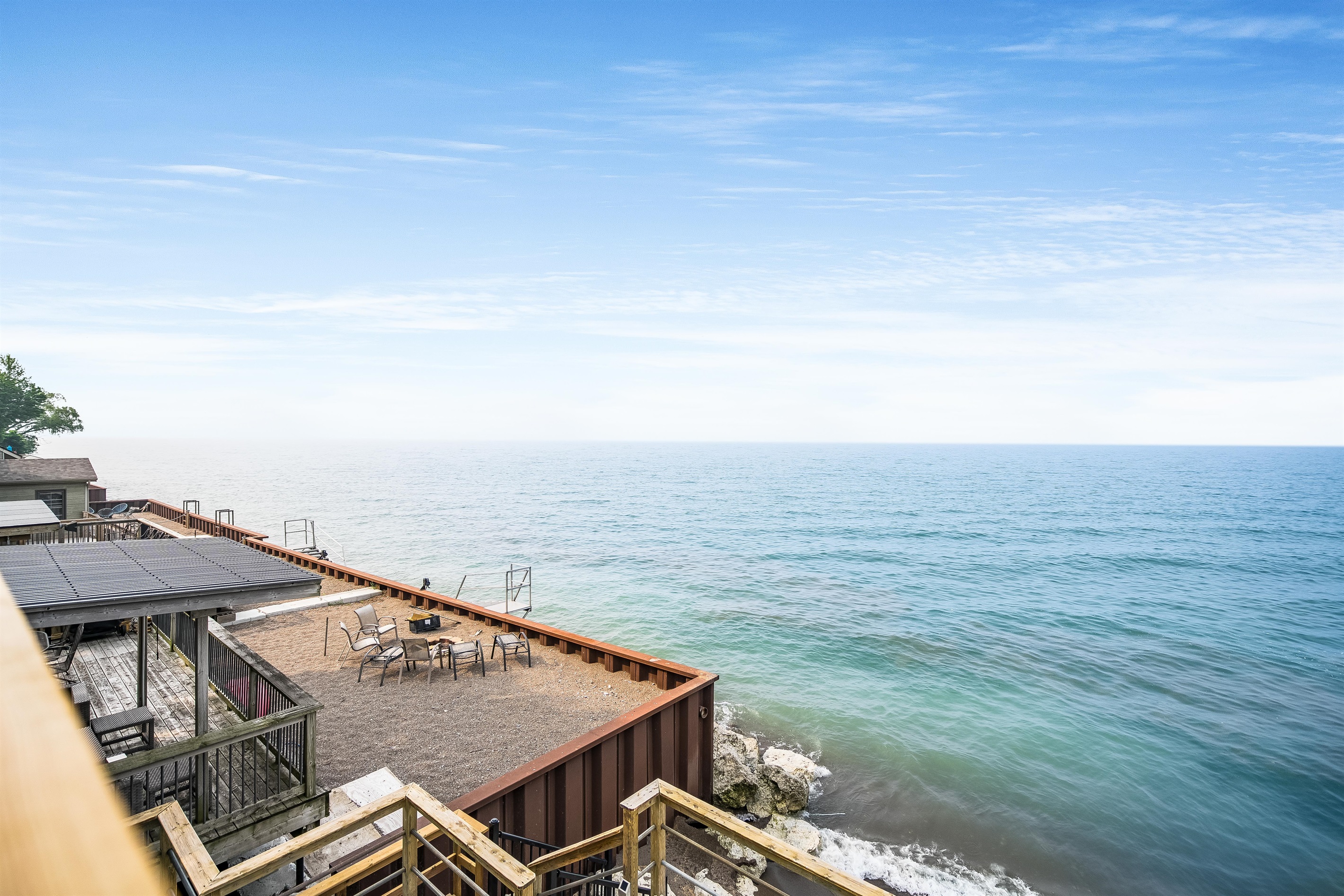 The bird's eye view from the 2nd floor balcony.