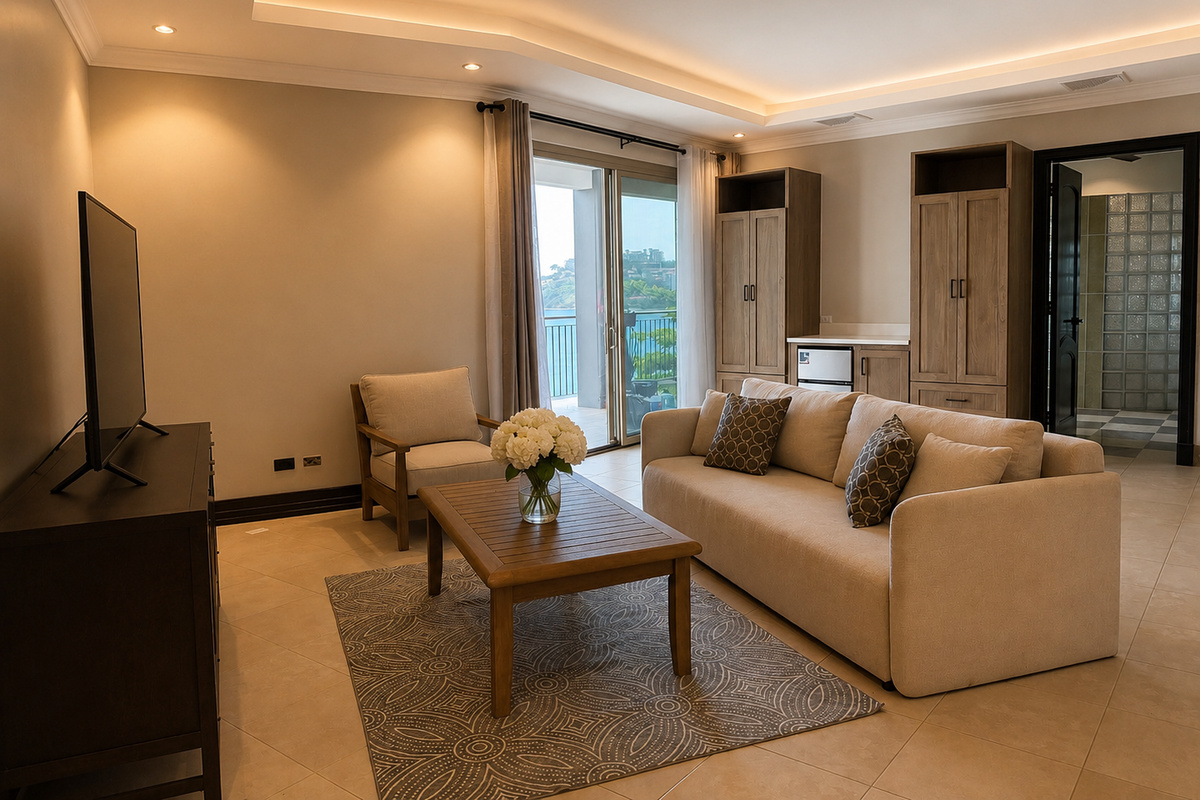 Suite 2 sitting area and pullout queen bed 
