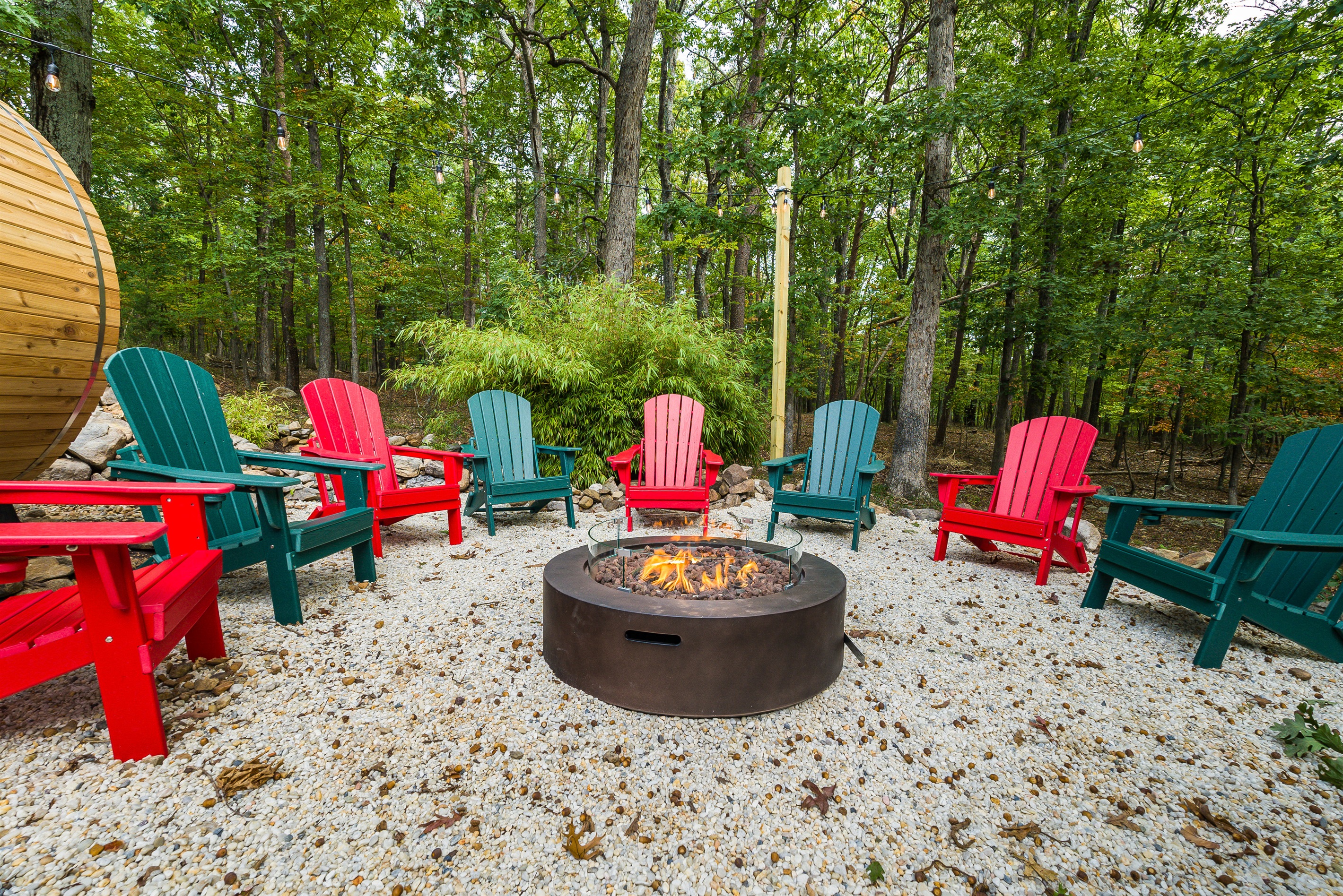 Cozy up around the fire pit – perfect for s’mores & stories.