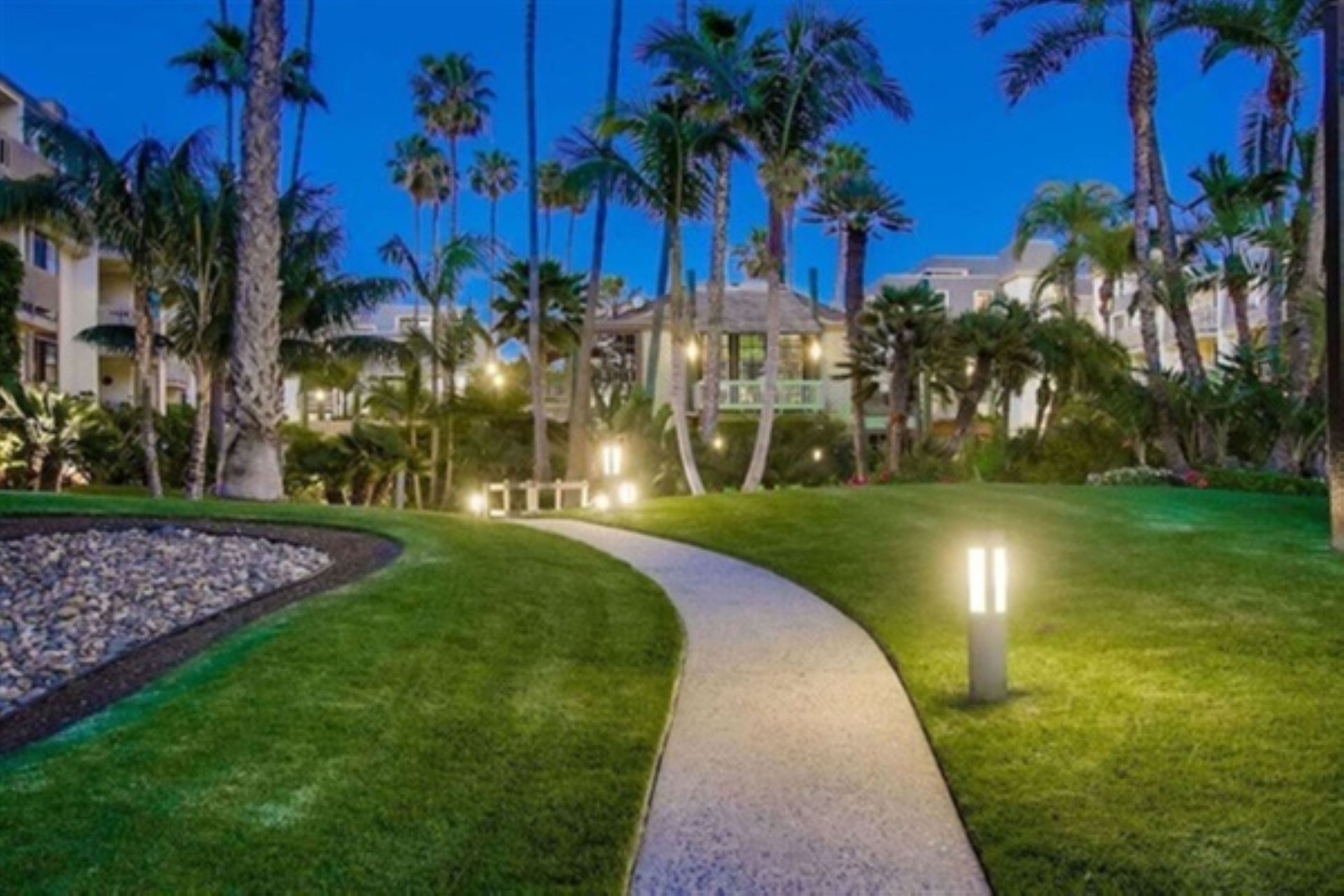 Manicured tropical courtyards