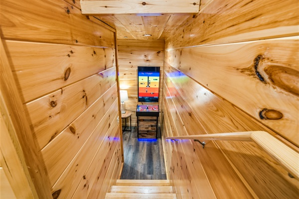 Stairs to Game and theater room