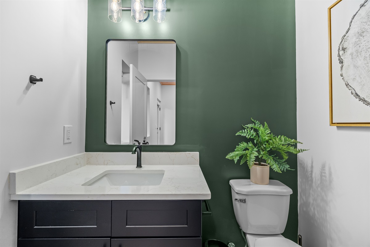 Main-level half bath for added convenience