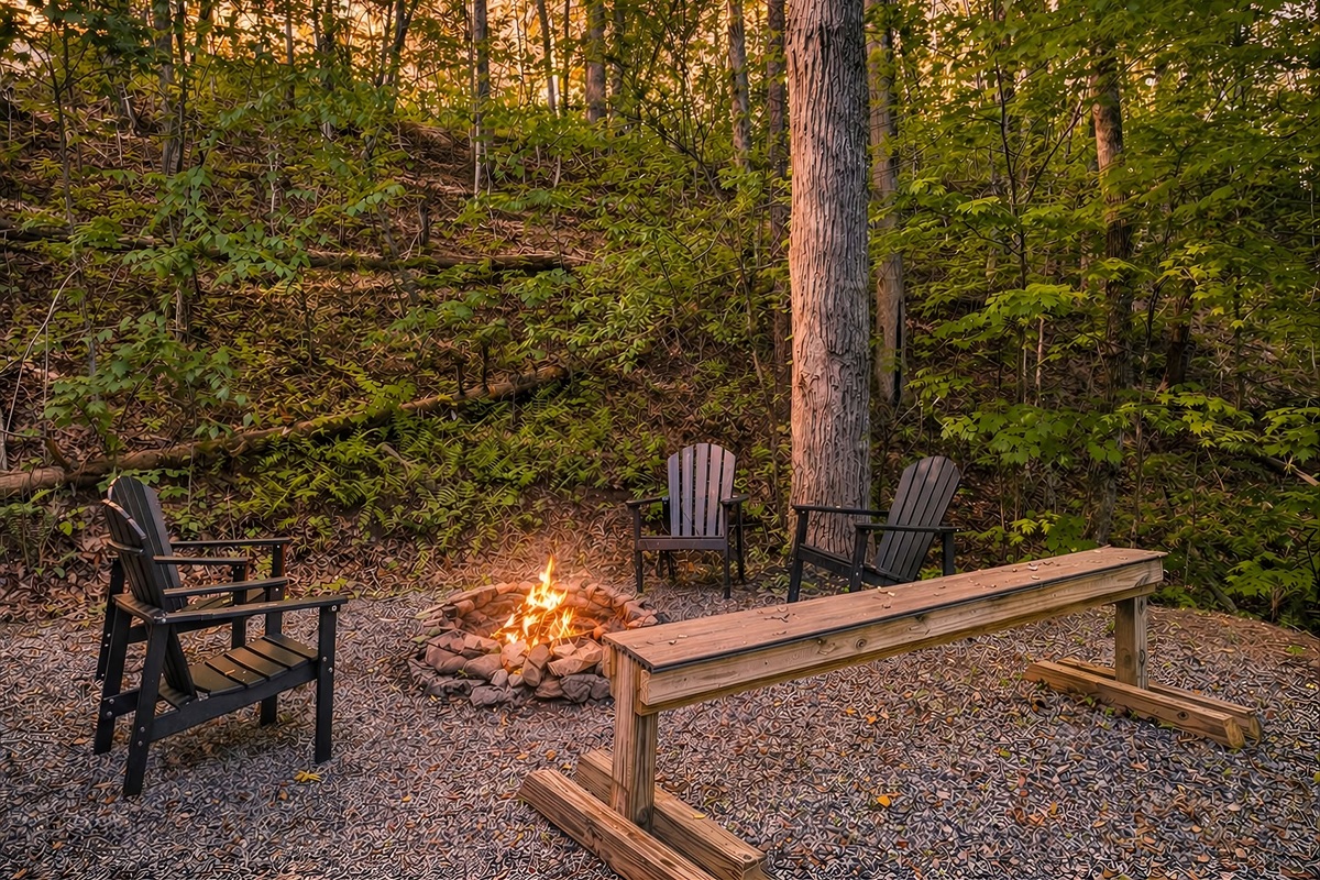 Fire-pit area perfect for roasting S'mores