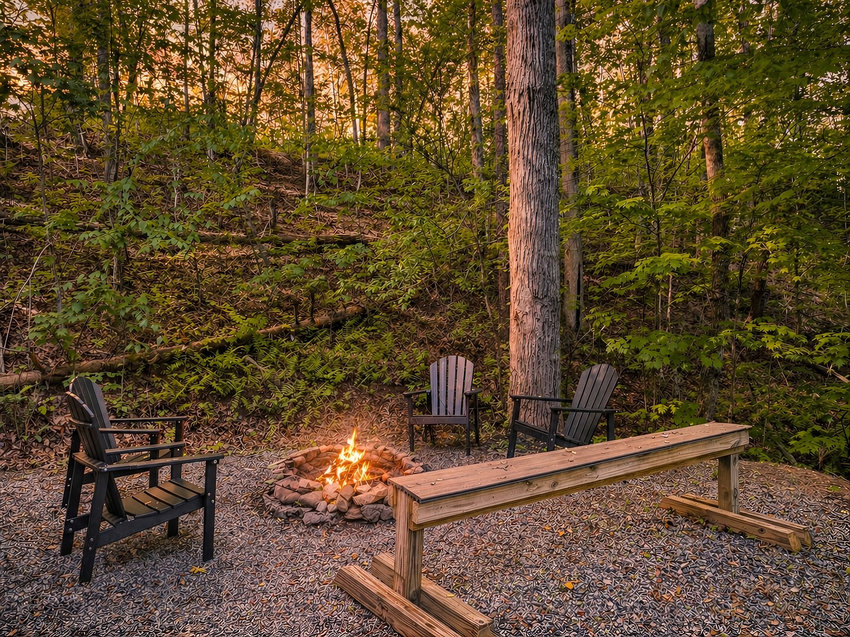Fire-pit area perfect for roasting S'mores