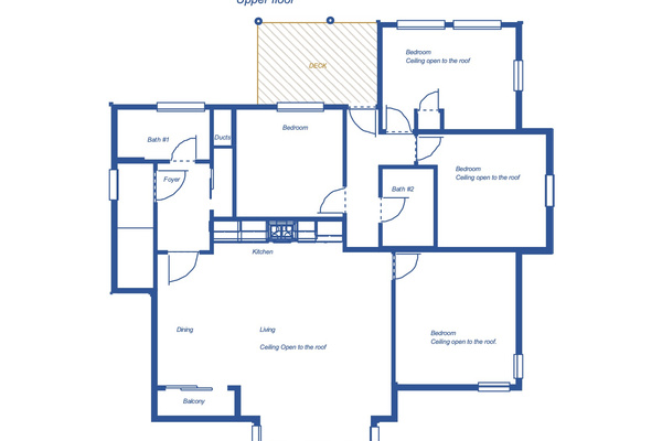 Upper floor. Unit 1 Floor plan.