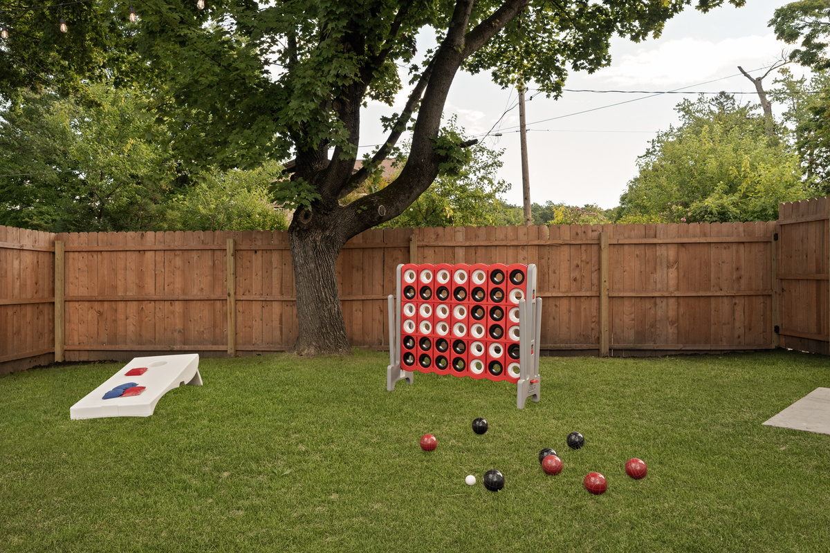 Plenty of room to play. Challenge your crew to giant Connect Four or a game of bocce ball, with plenty of space to spread out and have fun in the private, fully fenced backyard.