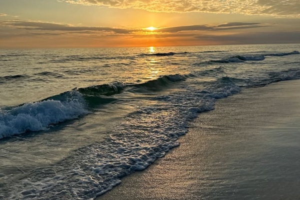 Sunset view from the private deeded beach access