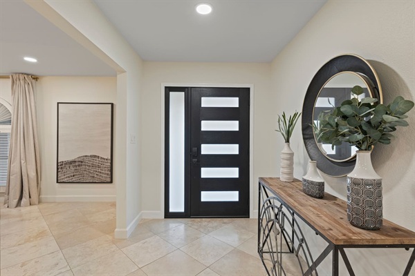 Inviting entryway with clean, modern design