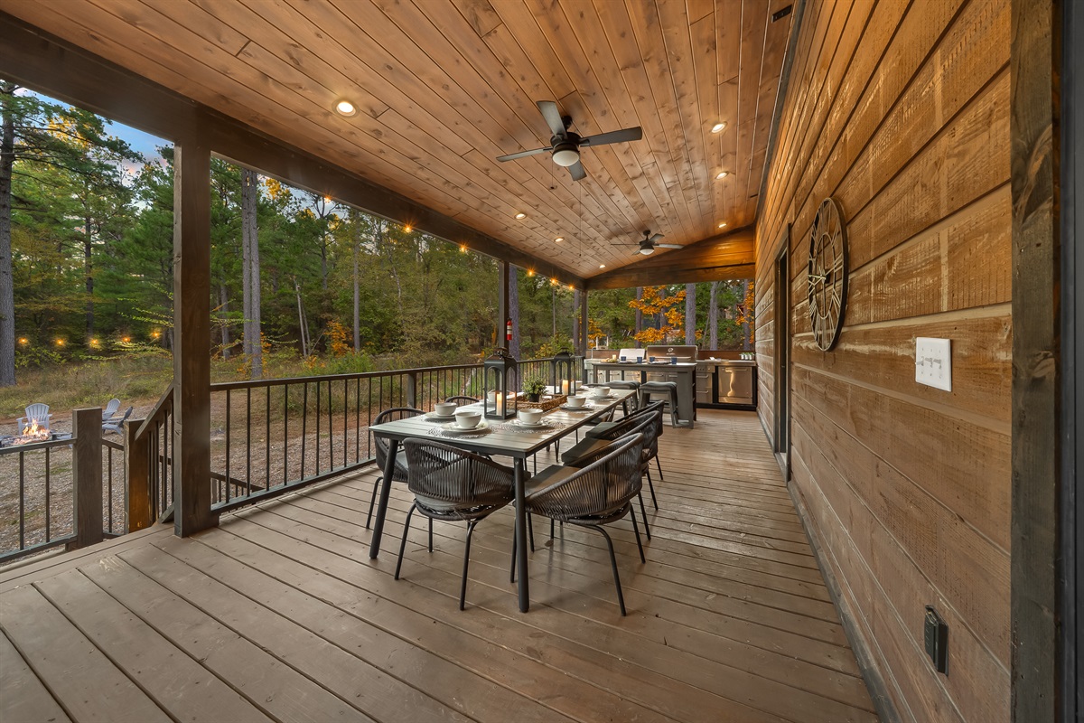 Spacious covered patio dining designed for long meals, laughter, and easy flow between indoor and outdoor living.