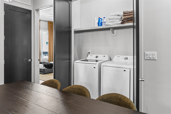 Dining Room: Gather around the stylish table with chic chairs for unforgettable meals and memories!