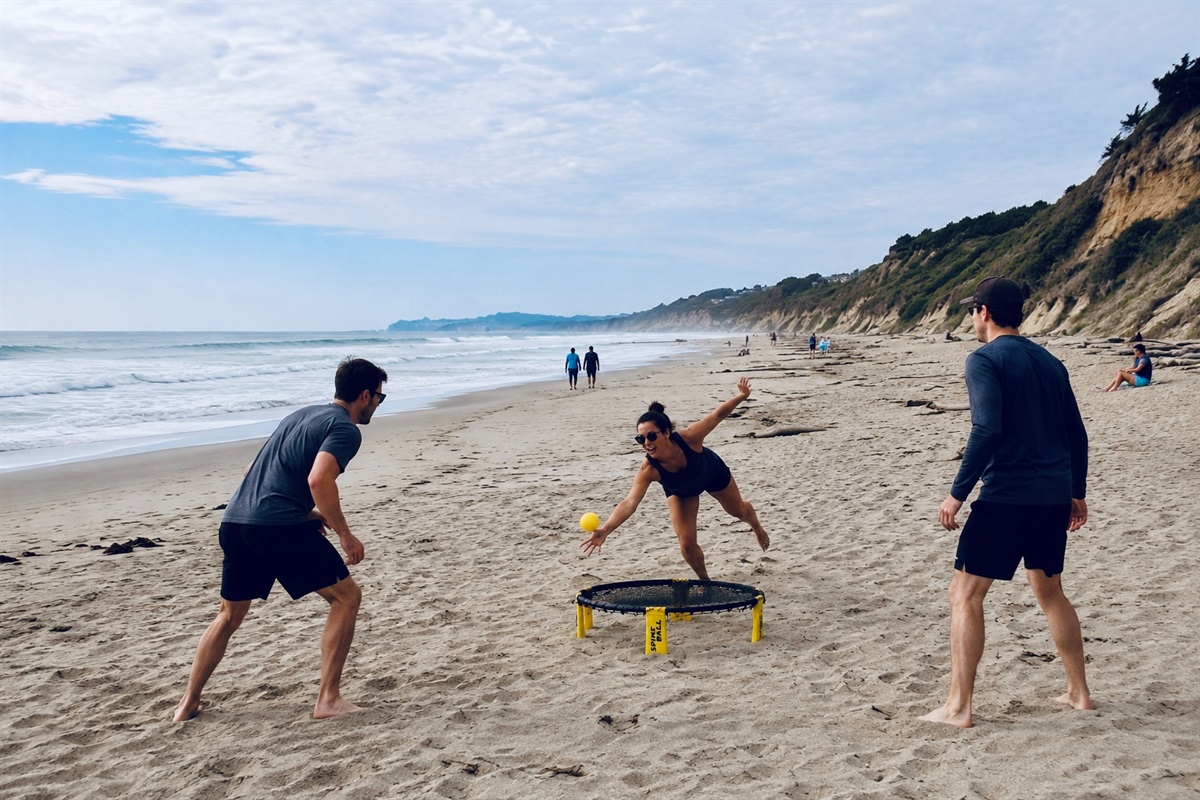 Take the fun to the beach with outdoor games just minutes from the home. 