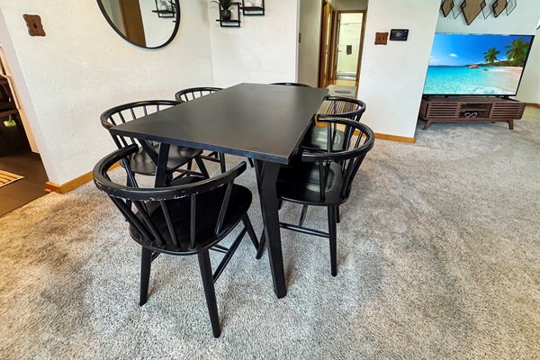 Dining room conveniently located between the kitchen and living room.