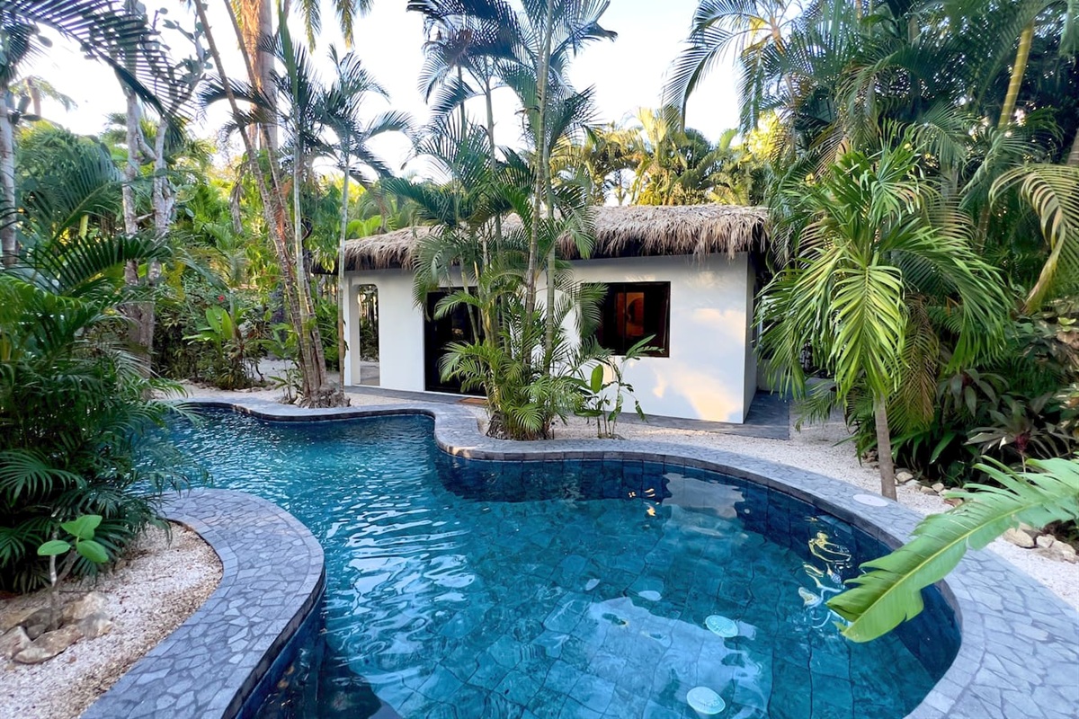 Casa Capri is right on the edge of the blue lagoon.