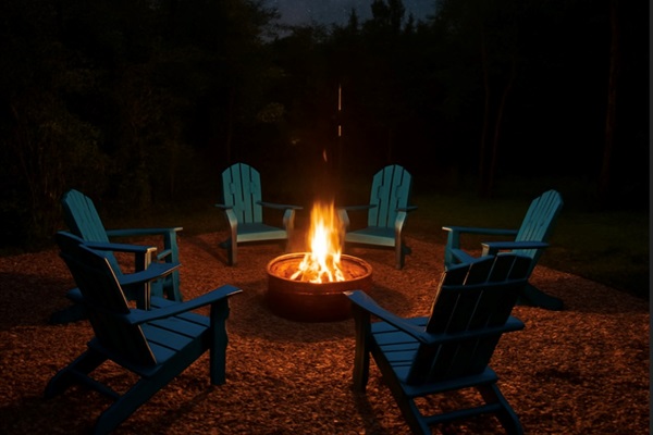 Gaze at the stars and enjoy the warmth of the fire pit on those beautiful autumn nights.