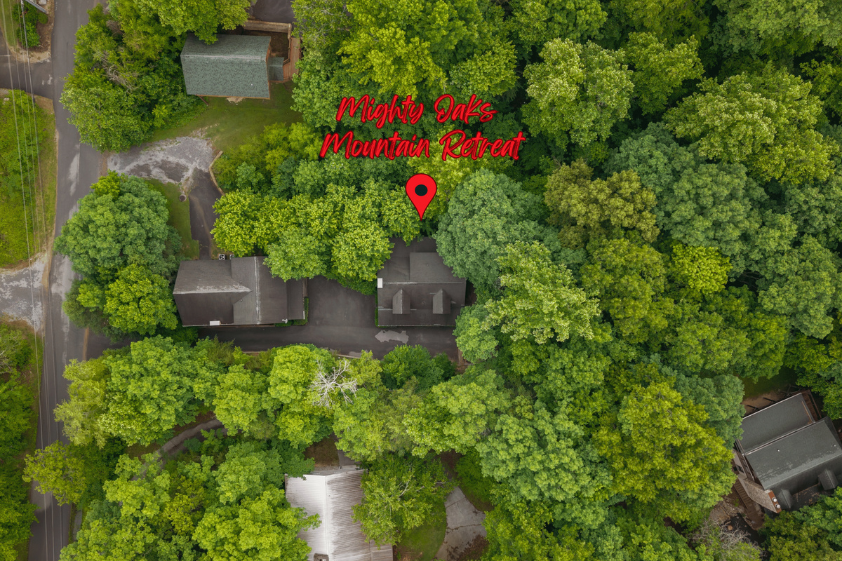 With the beautiful wood surround and peaceful setting, even with the shared driveway, you'll appreciate the privacy of Mighty Oaks Mountain Retreat.