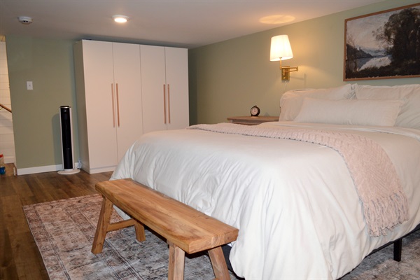 Bedroom view with wardrobe for storage