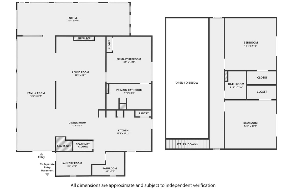 Main area of the property, two stories, sleeps 10