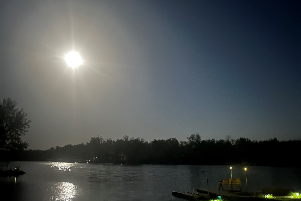 The moon and our dock