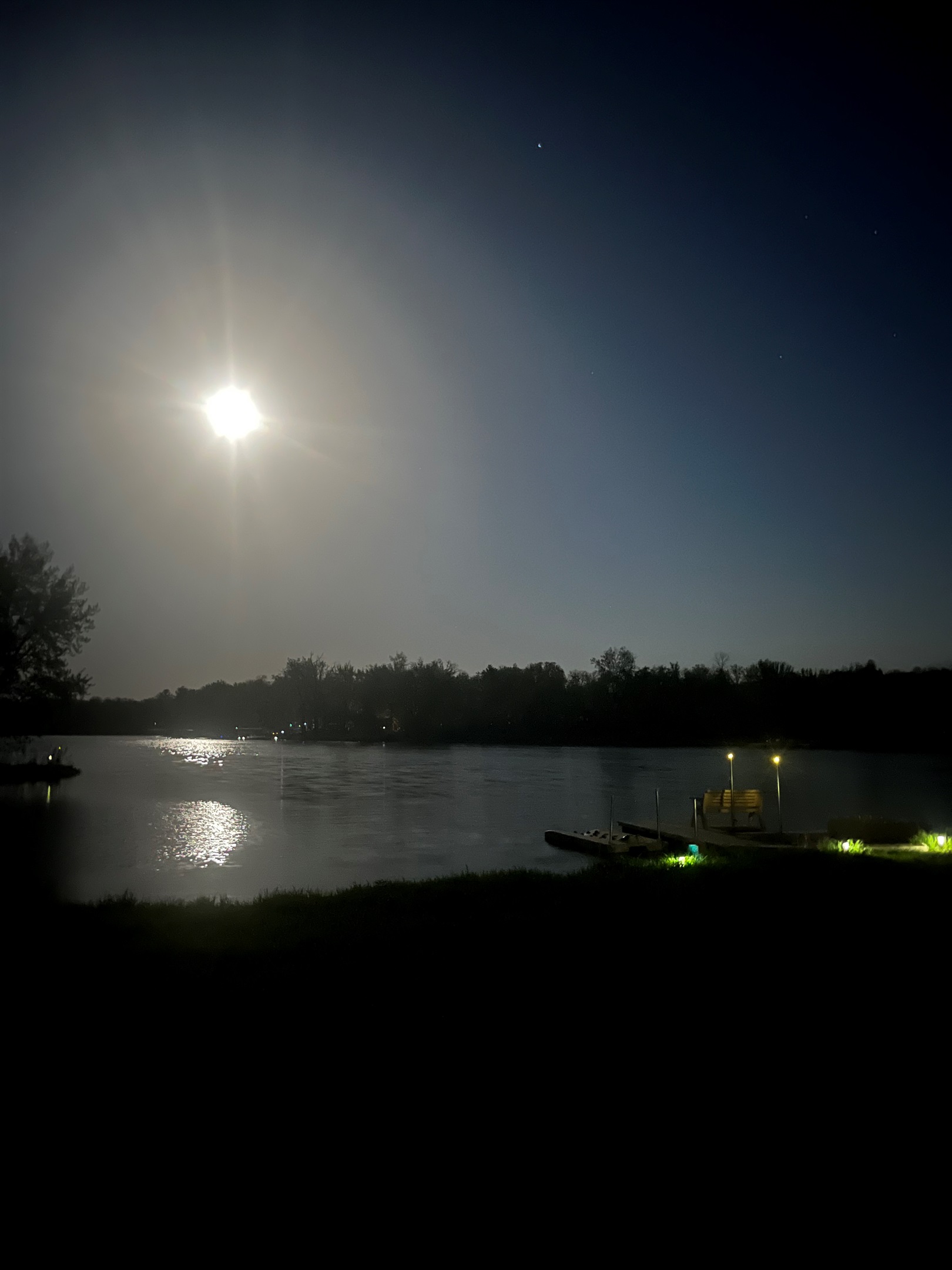 The moon and our dock
