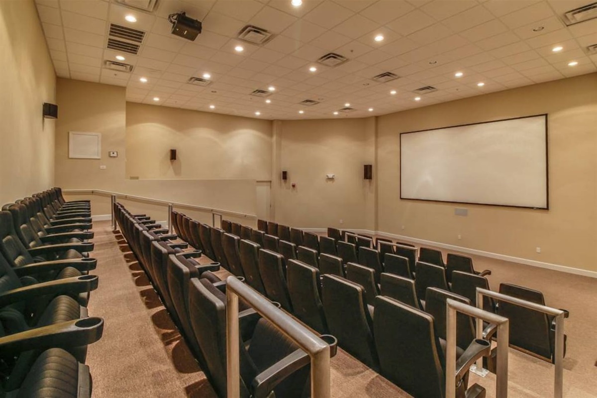Theater for movie nights at Tidewater.  Admission is Free