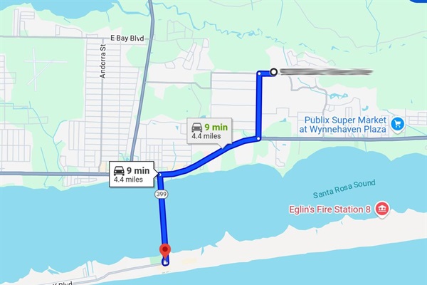 Distance to the beach.