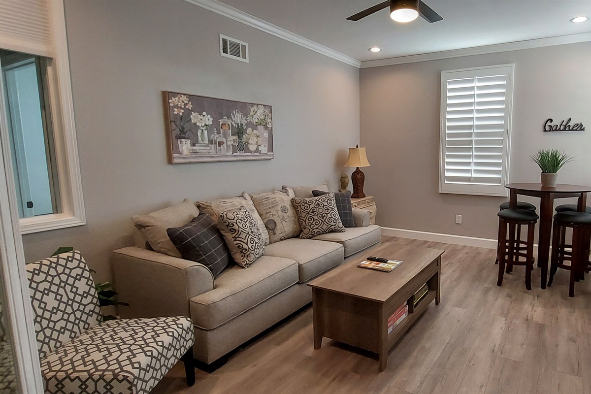 Bonus Room/Den with pull-out queen bed, 65 inch TV and game table