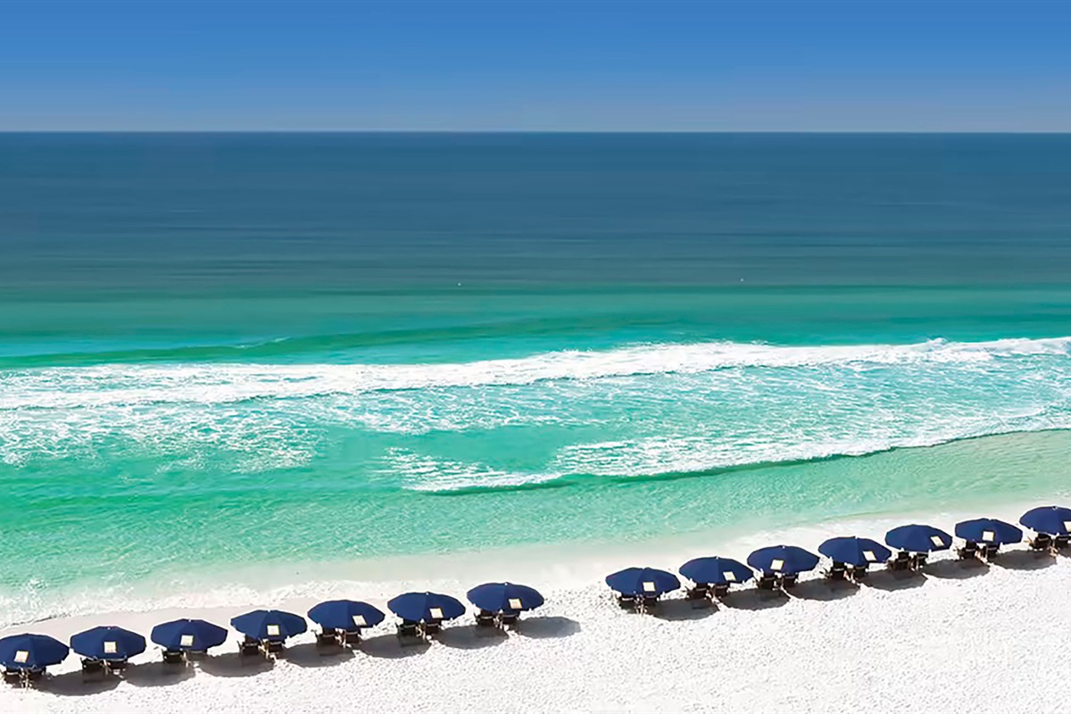 Sandestin beach shoreline and chair service