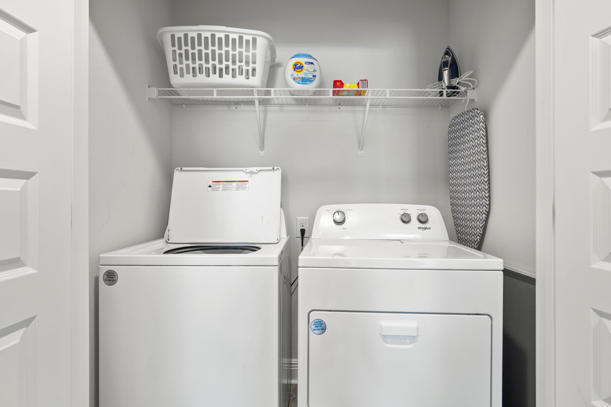 A washer and dryer are provided for our guests to use during their stay.