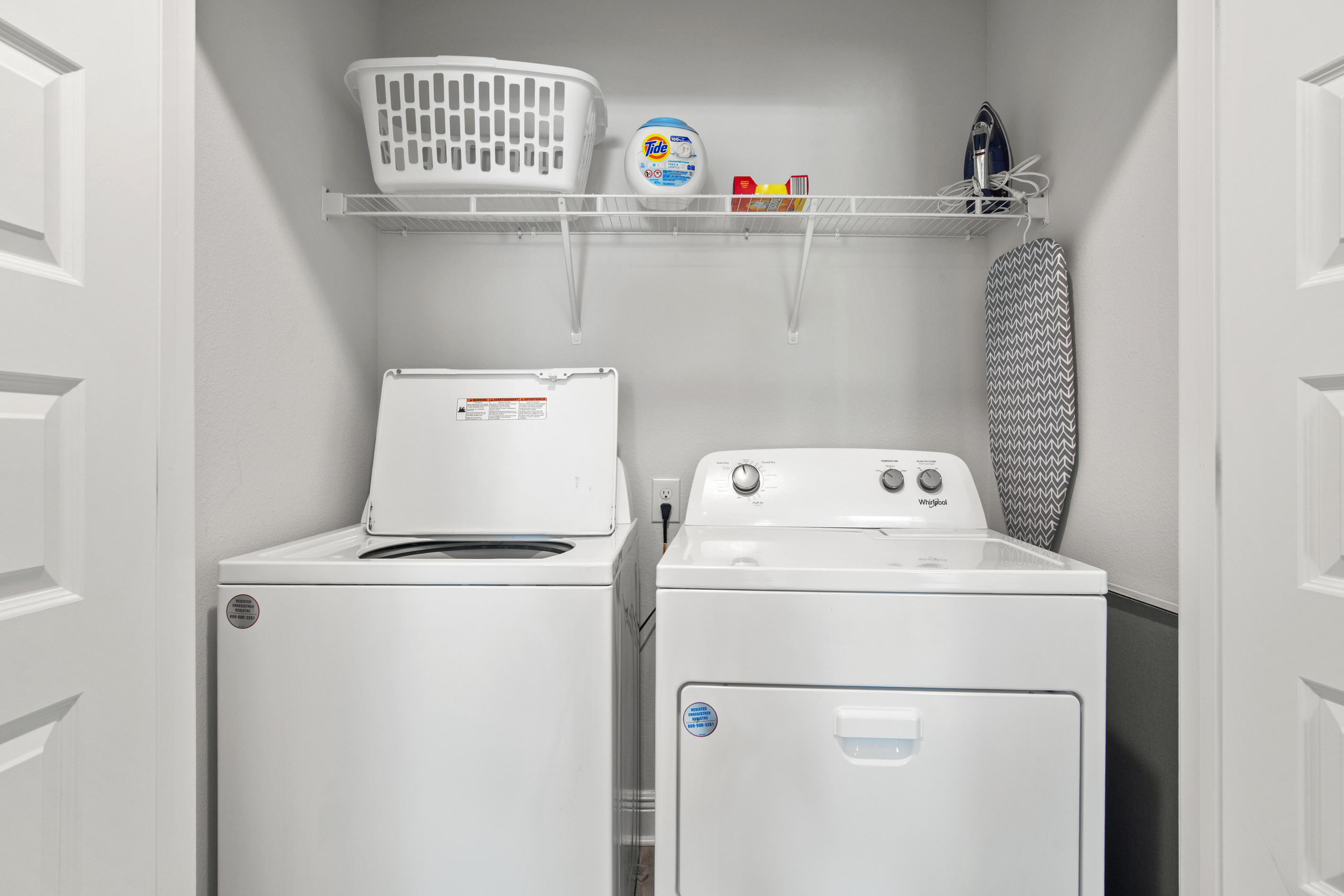A washer and dryer are provided for our guests to use during their stay.