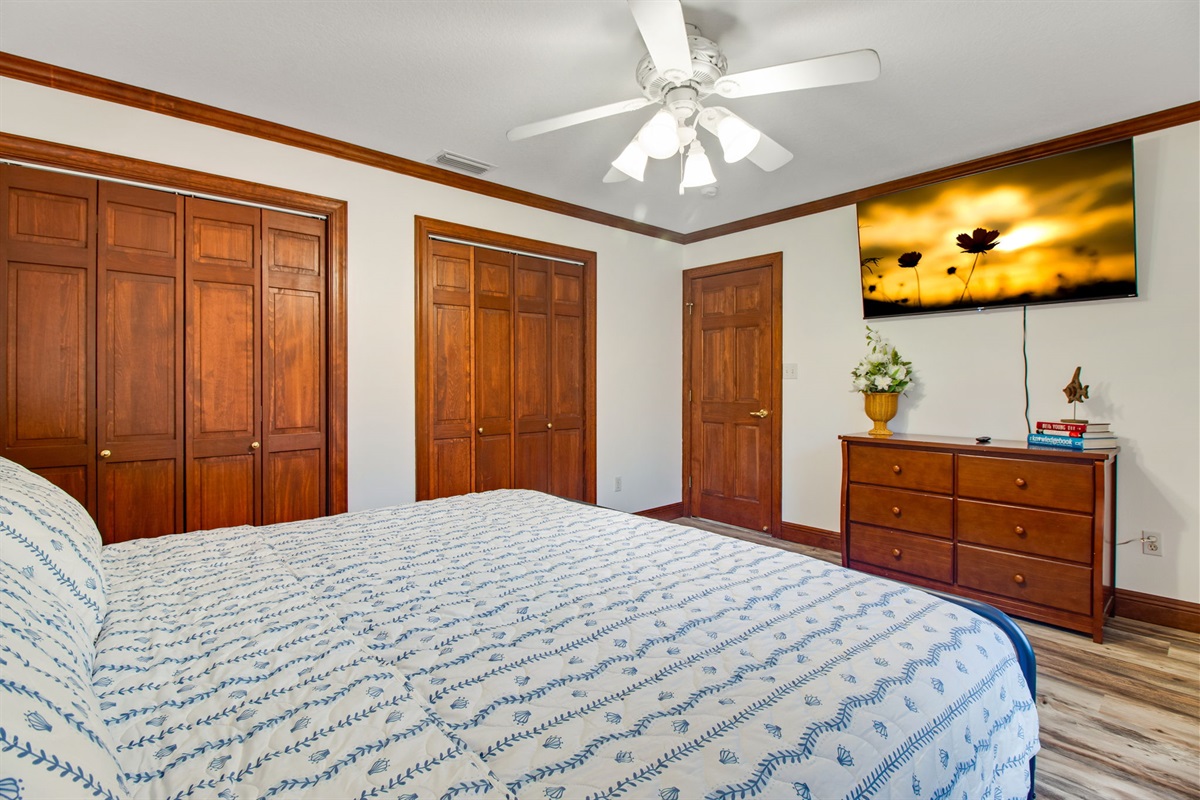 King size bed. 