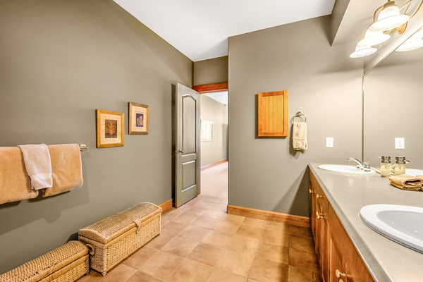 Ensuite double sink, looking towards Master Bedroom