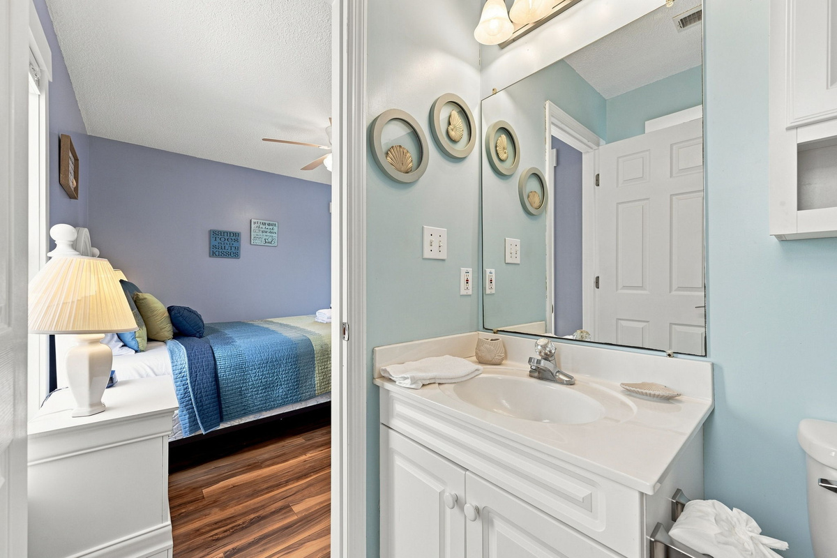 Enjoy the convenience of a private ensuite with ample counter space to make getting ready effortless
