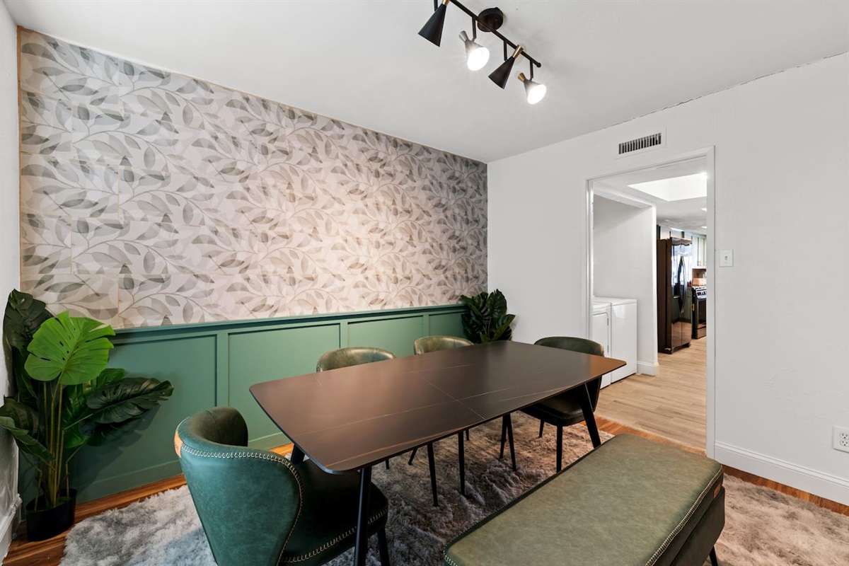 Elegant dining room with seating for your whole group—ideal for shared meals and celebrations.