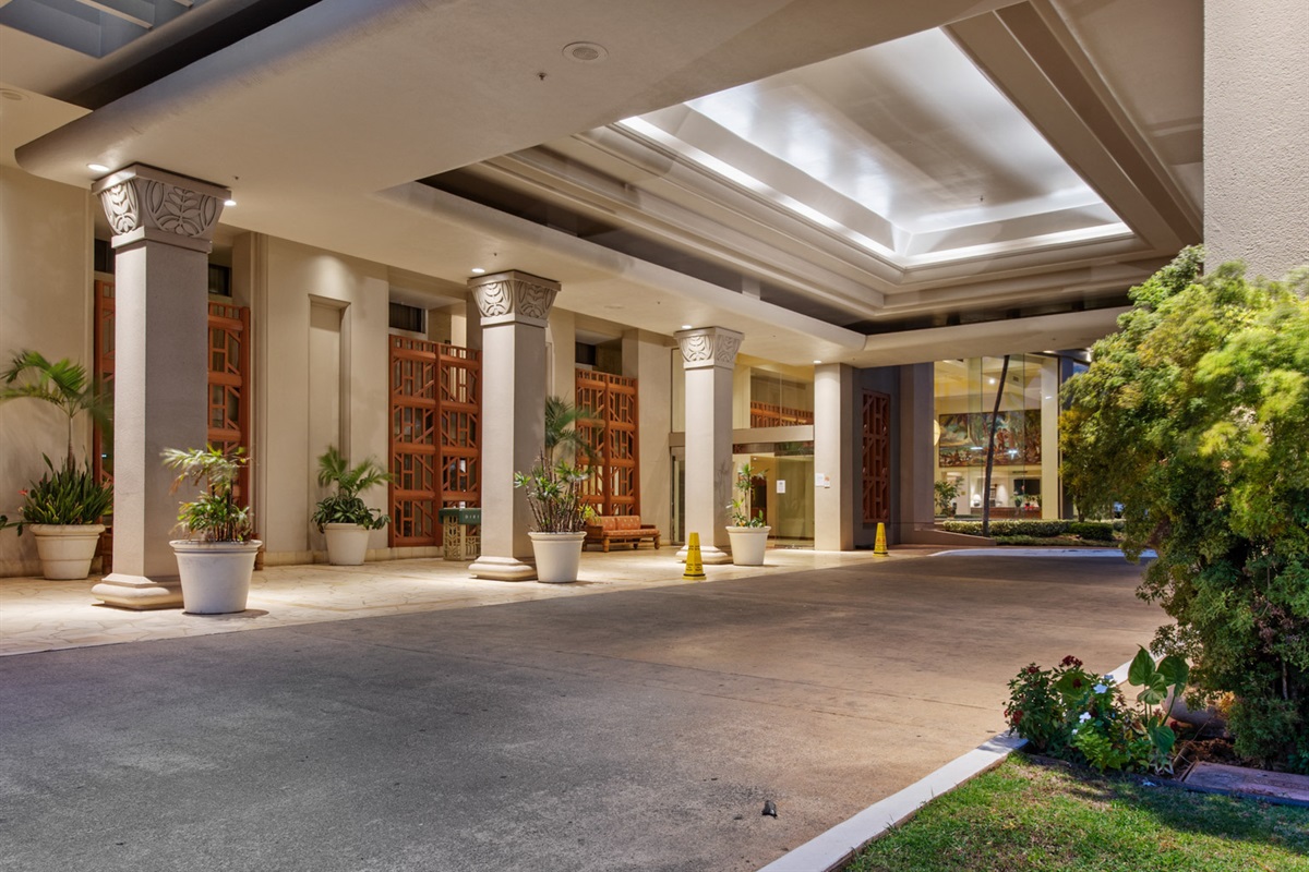 Striking front entrance