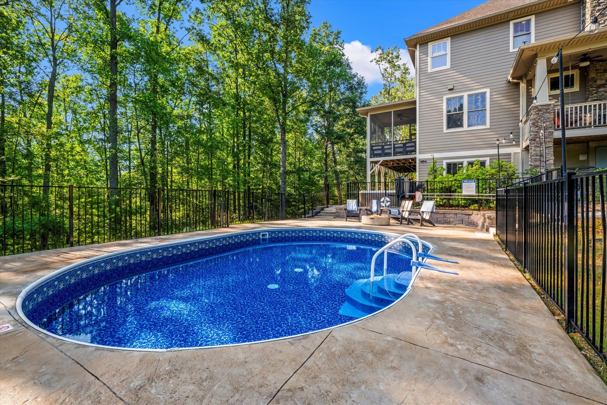 Enjoy hours of fun around the heated saltwater pool. Relax in the pool side lounge chairs in the sun, or warm up next to the pool side fire table. This is the perfect retreat.