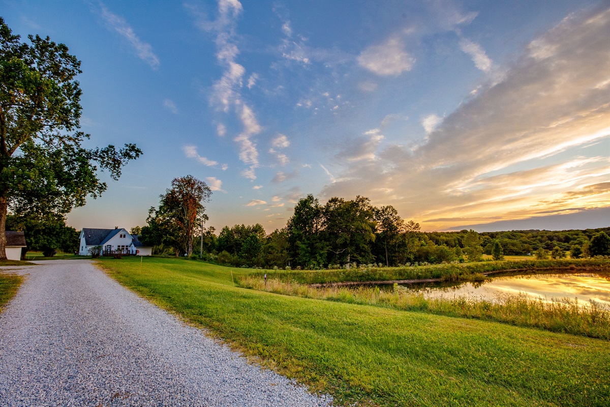 Blessings Farmhouse is located in beautiful Brown County, Indiana.  You'll enjoy this scenic 3 acre property with fishing pond!