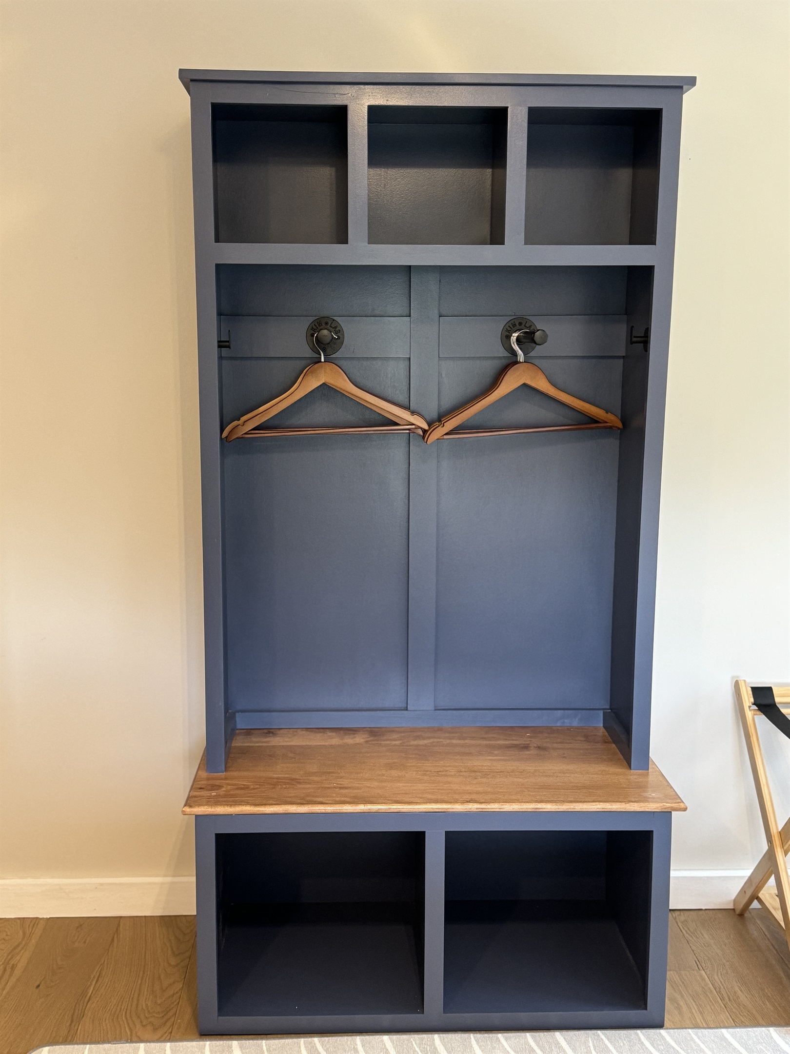 Handmade clothing cubby