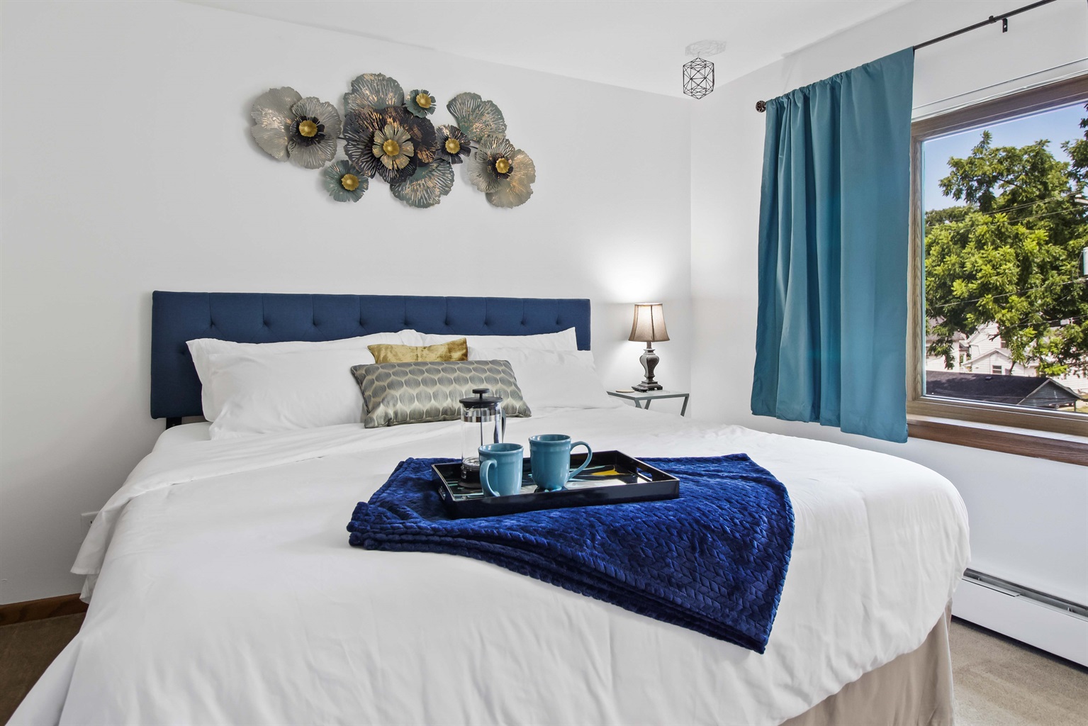 Snuggle into the comfort of a king bed