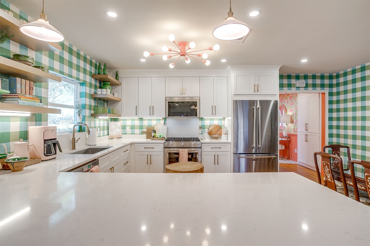 KitchenAid-equipped kitchen designed for hosting