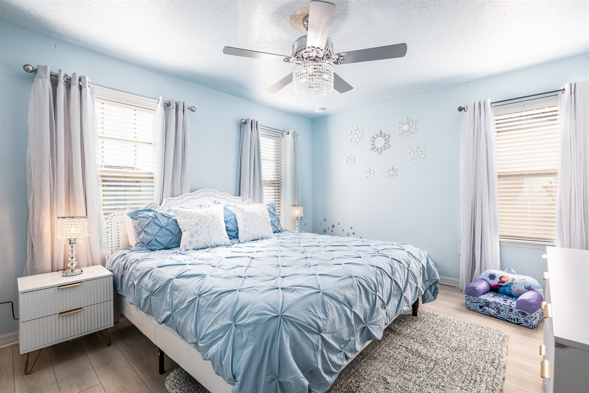Master Suite 3 is upstairs with a subtle "Frozen" theme